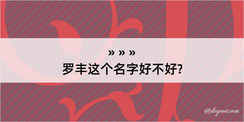 罗丰这个名字好不好?