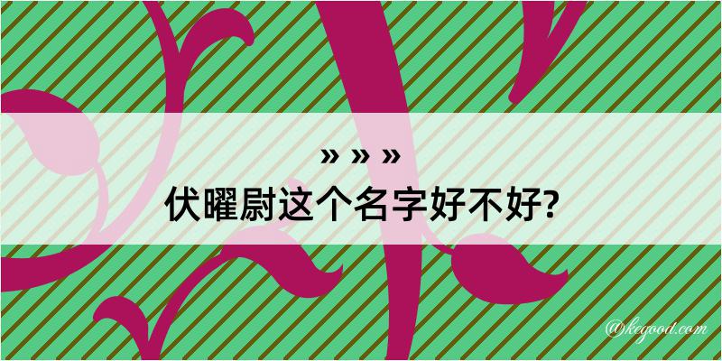 伏曜尉这个名字好不好?