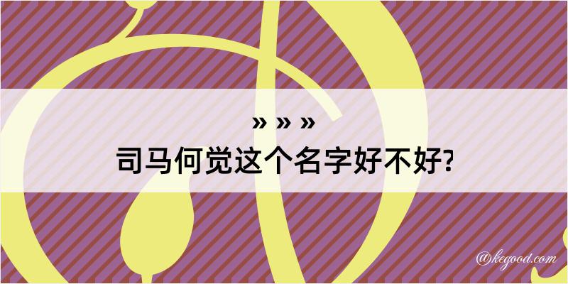 司马何觉这个名字好不好?