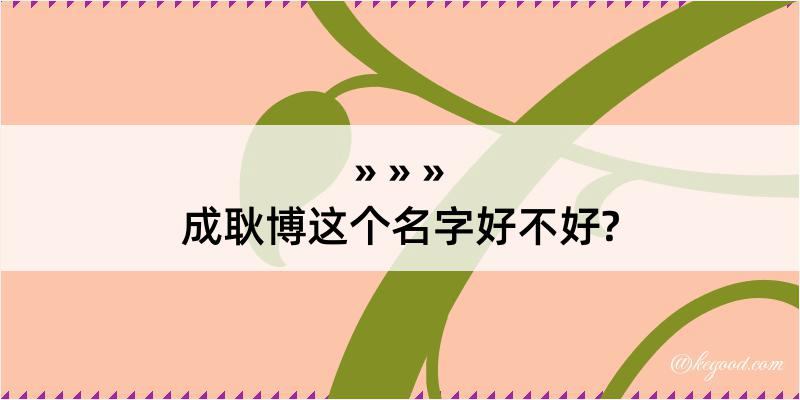 成耿博这个名字好不好?