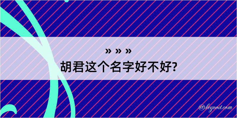 胡君这个名字好不好?