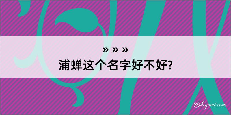 浦蝉这个名字好不好?