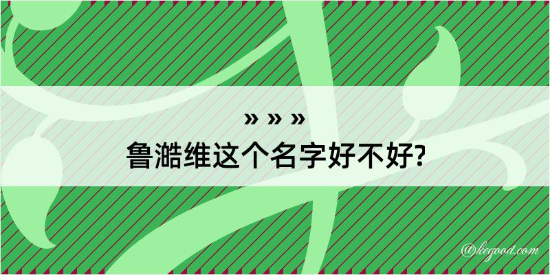 鲁澔维这个名字好不好?