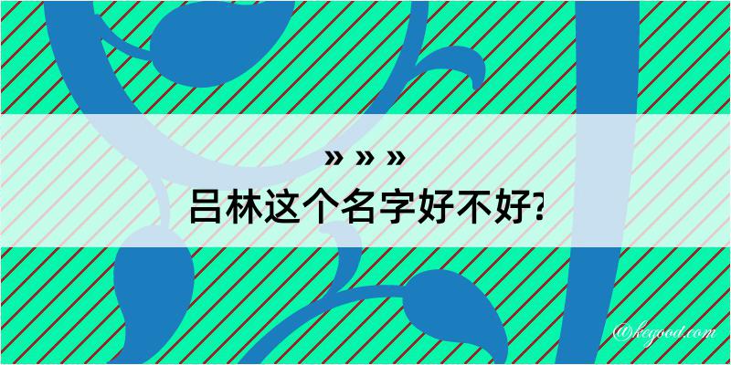 吕林这个名字好不好?