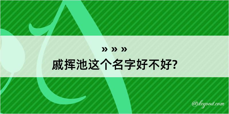 戚挥池这个名字好不好?