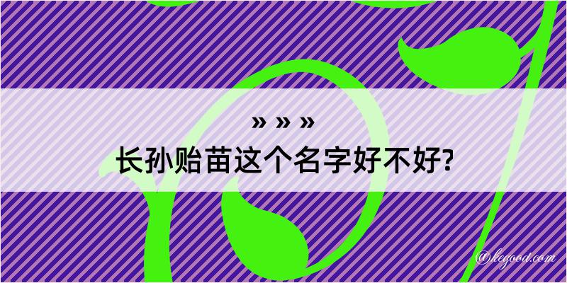 长孙贻苗这个名字好不好?