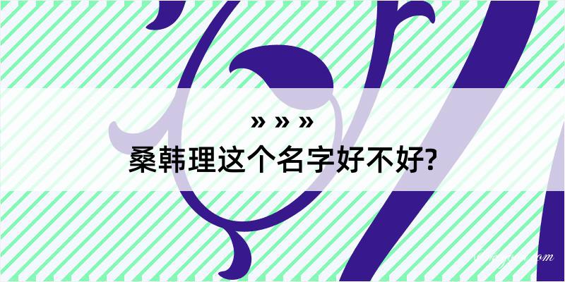 桑韩理这个名字好不好?