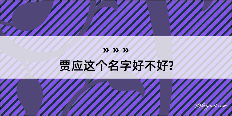 贾应这个名字好不好?