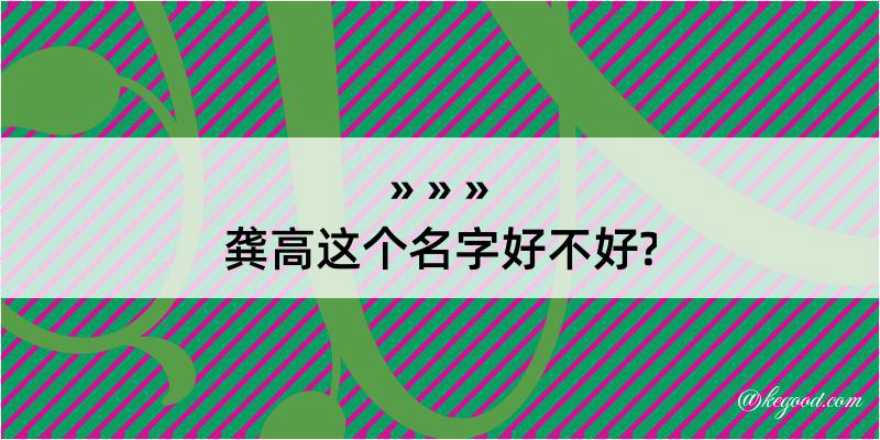 龚高这个名字好不好?