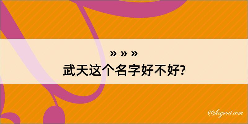 武天这个名字好不好?