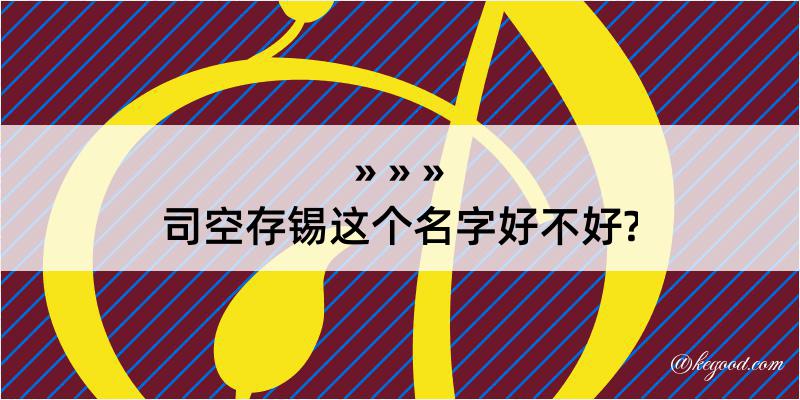 司空存锡这个名字好不好?