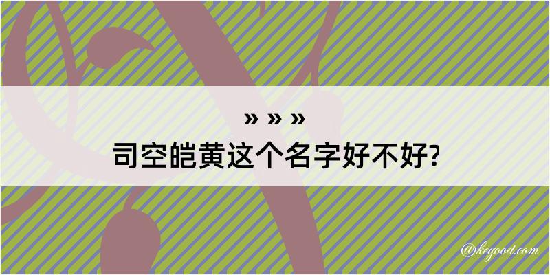 司空皑黄这个名字好不好?