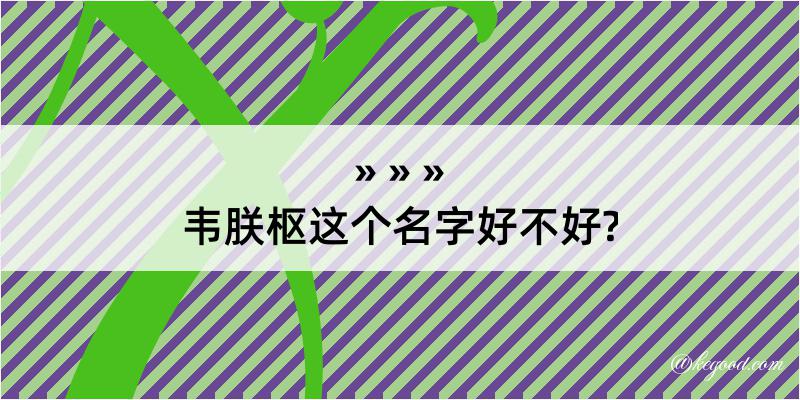 韦朕枢这个名字好不好?