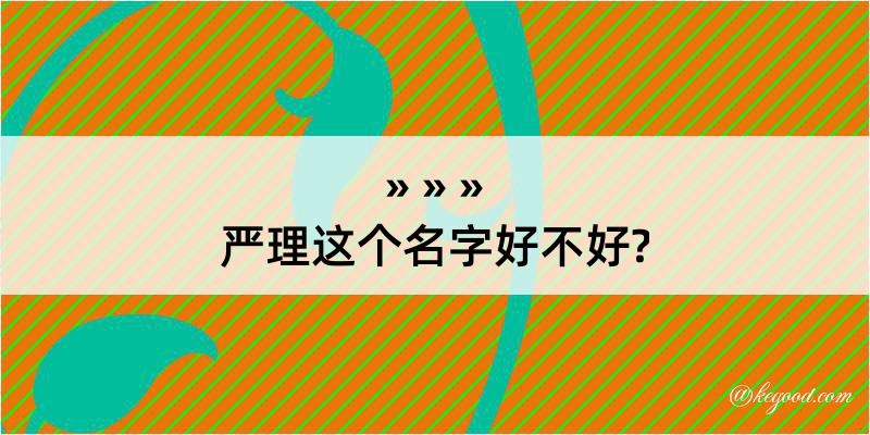 严理这个名字好不好?