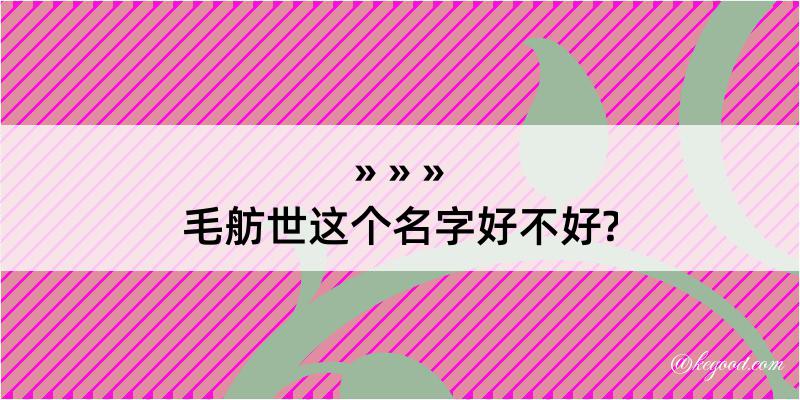 毛舫世这个名字好不好?