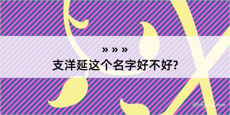 支洋延这个名字好不好?