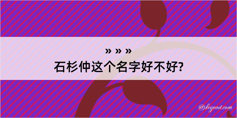 石杉仲这个名字好不好?