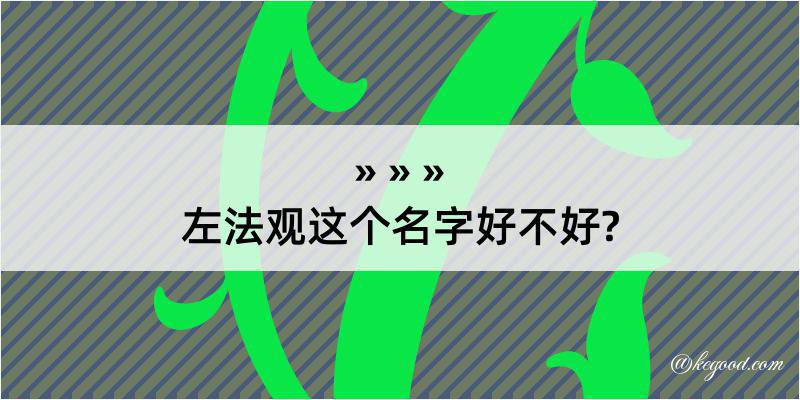 左法观这个名字好不好?