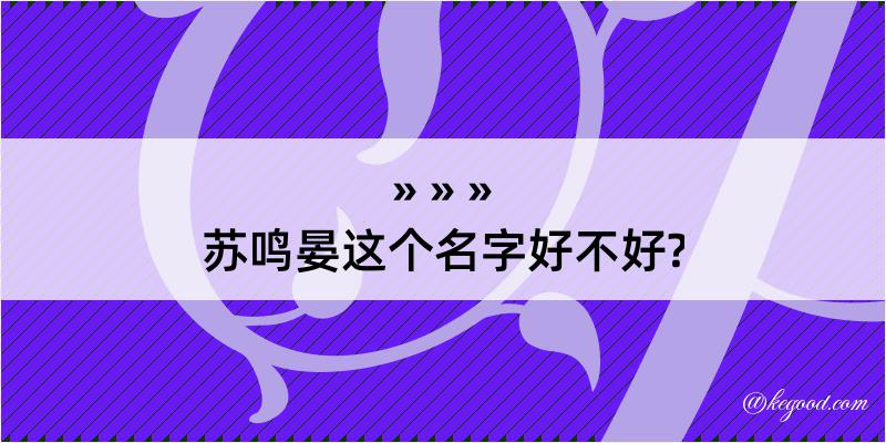 苏鸣晏这个名字好不好?