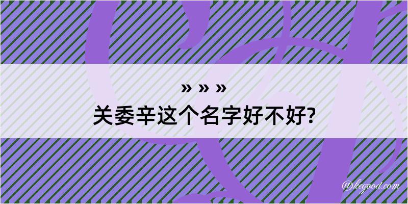 关委辛这个名字好不好?