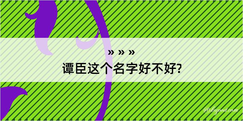 谭臣这个名字好不好?