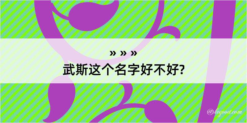 武斯这个名字好不好?