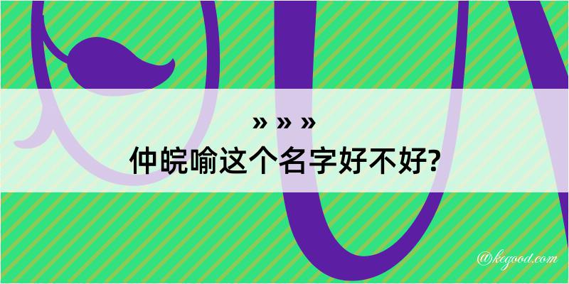 仲皖喻这个名字好不好?