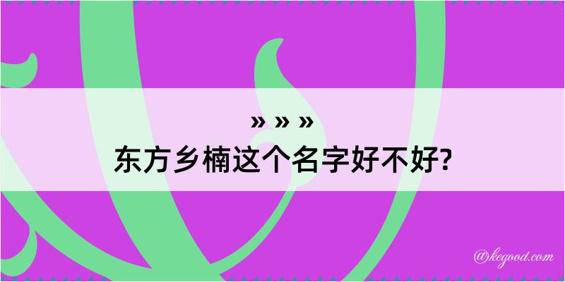 东方乡楠这个名字好不好?