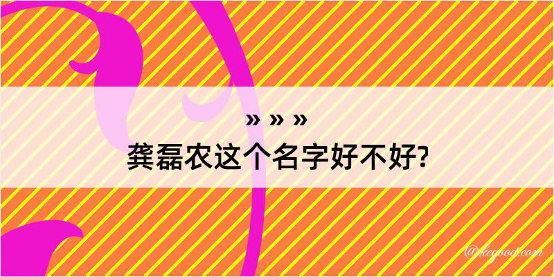 龚磊农这个名字好不好?