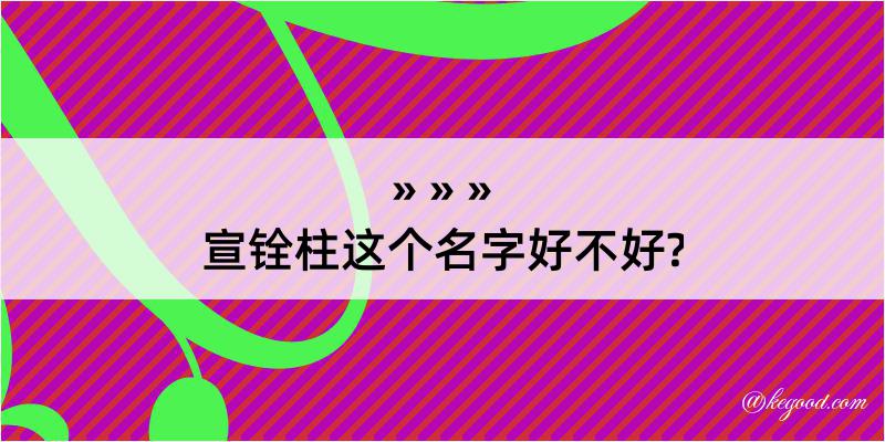 宣铨柱这个名字好不好?