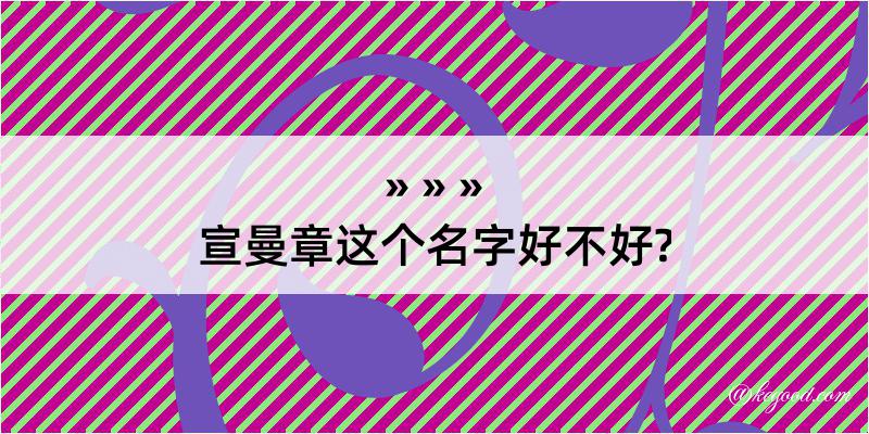 宣曼章这个名字好不好?