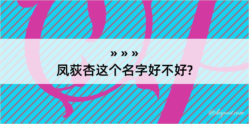 凤荻杏这个名字好不好?