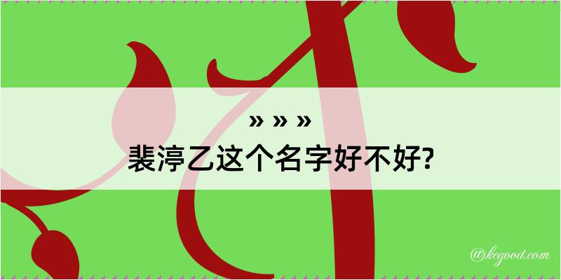 裴渟乙这个名字好不好?