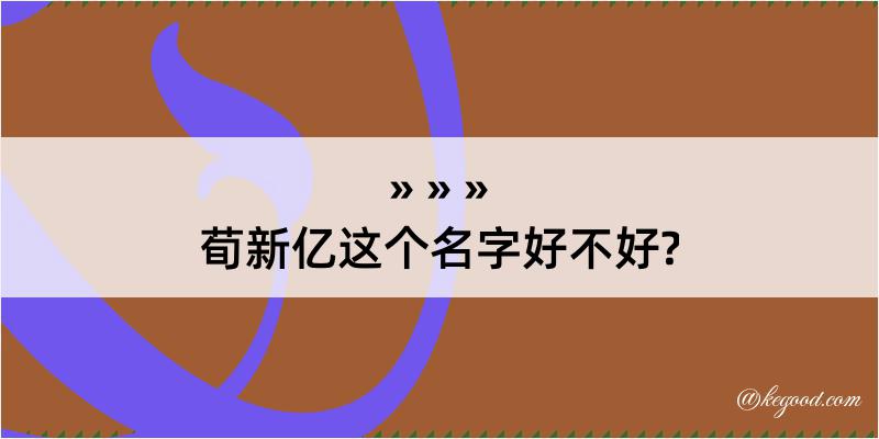 荀新亿这个名字好不好?