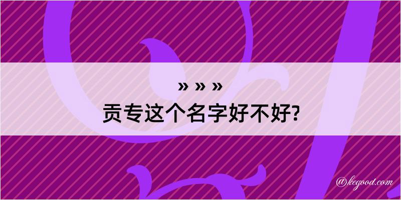 贡专这个名字好不好?