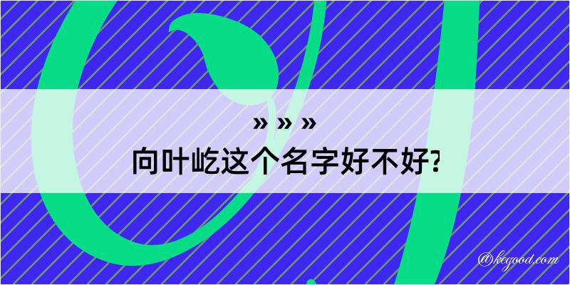 向叶屹这个名字好不好?