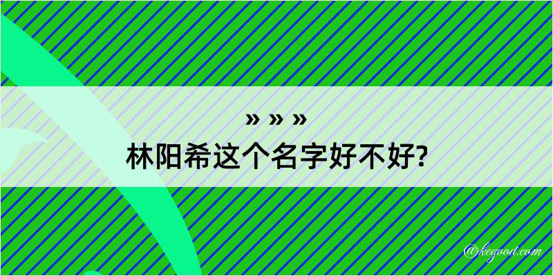 林阳希这个名字好不好?