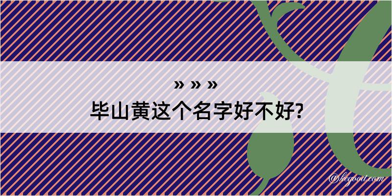 毕山黄这个名字好不好?