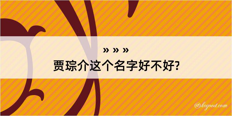 贾琮介这个名字好不好?