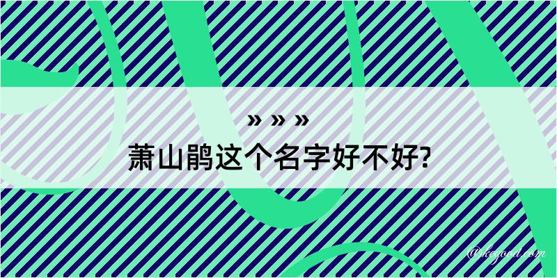 萧山鹃这个名字好不好?