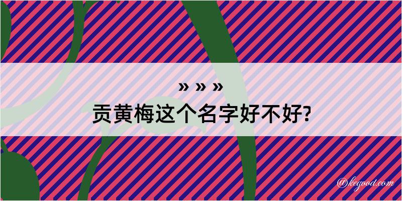 贡黄梅这个名字好不好?