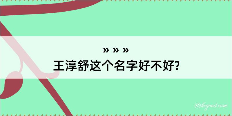 王淳舒这个名字好不好?