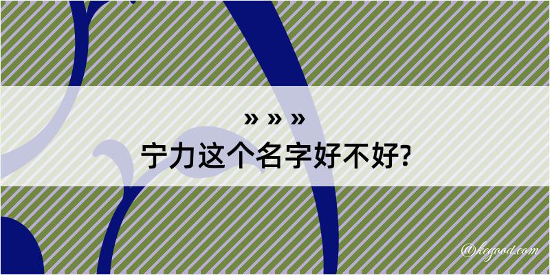 宁力这个名字好不好?