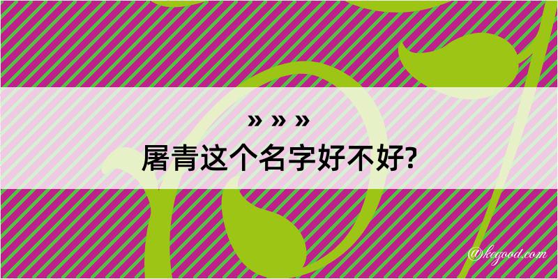 屠青这个名字好不好?