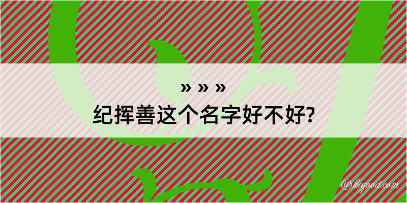 纪挥善这个名字好不好?