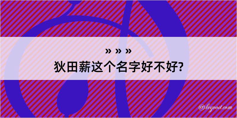 狄田薪这个名字好不好?