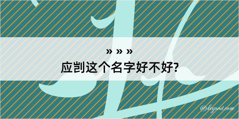 应剀这个名字好不好?