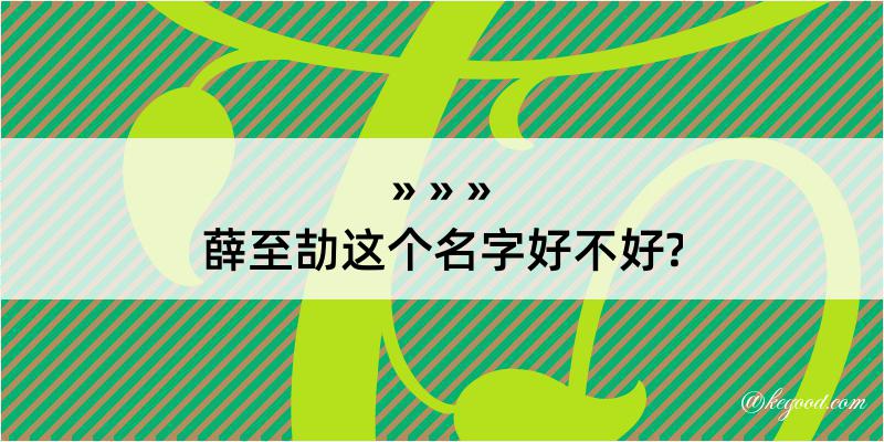 薛至劼这个名字好不好?