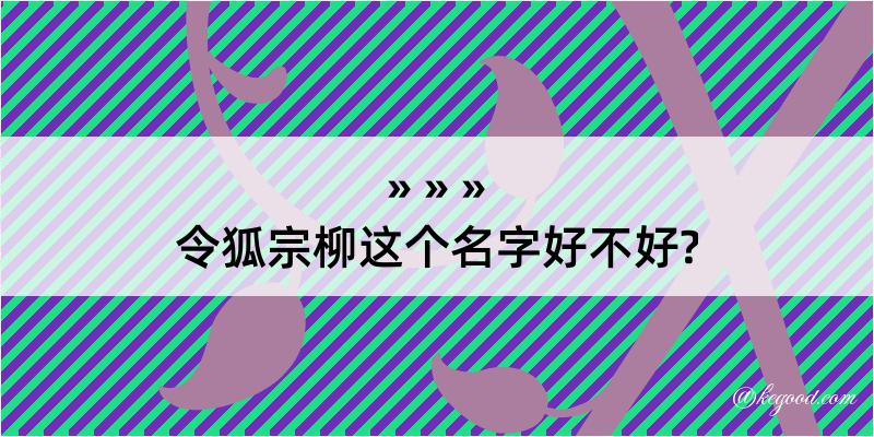 令狐宗柳这个名字好不好?