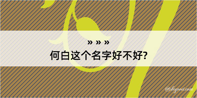 何白这个名字好不好?